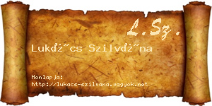 Lukács Szilvána névjegykártya